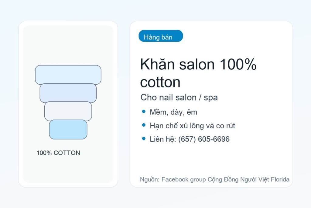 Khăn salon 100% cotton cho nail/spa